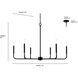 Herring 6 Light 42 inch Matte Black Chandelier Ceiling Light